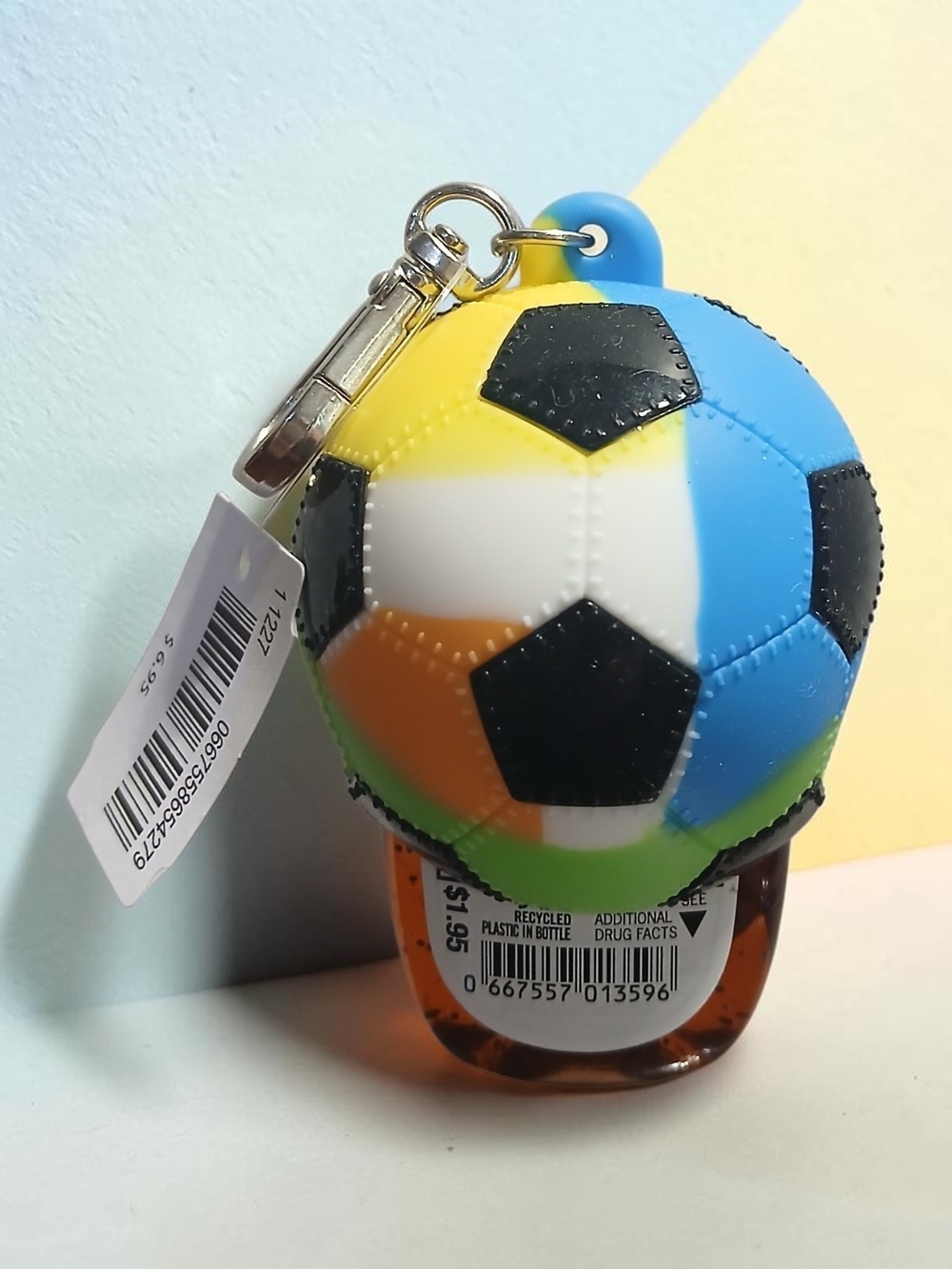 Multi-Color Soccer Ball Keychain Pocketbac Holder